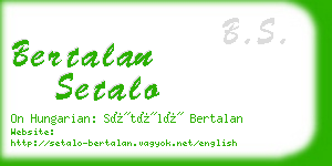 bertalan setalo business card